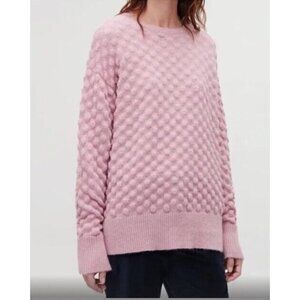 COS Woman's Sz L Pink Bobble Knit Pullover Sweater